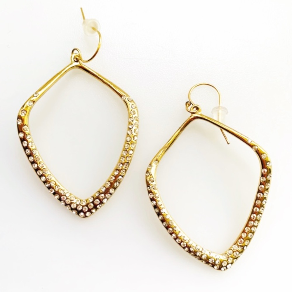 ALEXIS BITTAR• New Gold Miss Havisham Crystal Kite  Reviews Lightweight Earrings - Picture 14 of 14